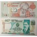 URUGUAY 1986-1998 . FIVE 5 and TWO HUNDRED 200 PESOS BANKNOTES